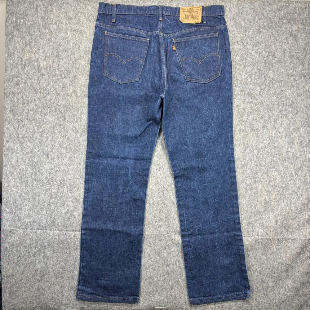 Vintage Levi's 20517 0217 Orange Tab 36x33 Blue Denim USA 80s Bootcut Western - Picture 11 of 16